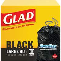 90 l垃圾袋,定期,30“x 33”, 60 /包裹。,黑色JP296 | TENAQUIP