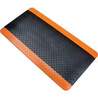 抗疲劳垫、钻石、3-1/4 x 2 x 3/4”,黑色/橘色,聚氨酯SGX677 | TENAQUIP