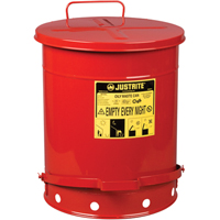 Oily Waste Cans, FM Approved/UL Listed, 14 US gal., Red  SR359 | TENAQUIP