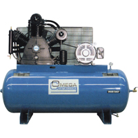 工业系列空气压缩机-卧式压缩机两个阶段,100加仑(120美国加仑)TFA080 | TENAQUIP