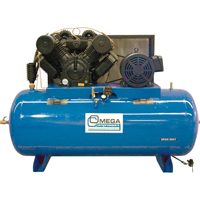 工业空气压缩机系列-卧式压缩机两个阶段200加仑(240美国加仑)TFA103 | TENAQUIP