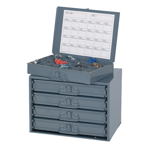滑动橱柜、钢铁、4槽,20 D x 15“W x 15-3/4 H,灰色CD512 | TENAQUIP