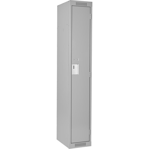 干净的储物柜,12“x 18”x 72”,钢铁、灰色、铆钉(组装)FJ151 | TENAQUIP
