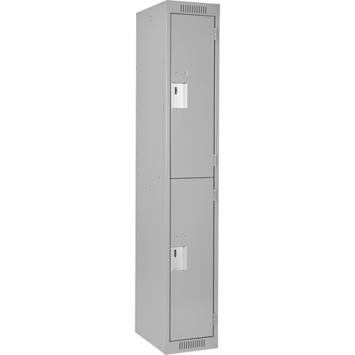 干净的储物柜,2层,12 * 18 * 72”,钢铁、灰色、铆钉(组装)FJ155 | TENAQUIP