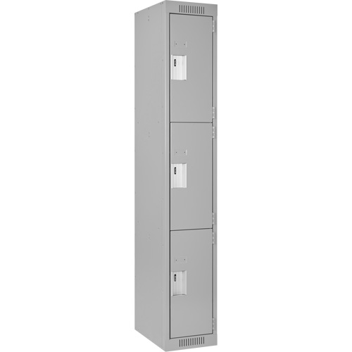 清洁线储物柜,3层,12 * 18 * 72”,钢铁、灰色、铆钉(组装)FJ159 | TENAQUIP