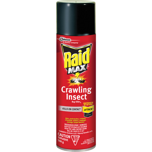 Raid®马克斯®爬行昆虫病毒杀手,500克,喷雾罐、溶剂基JM268 | TENAQUIP