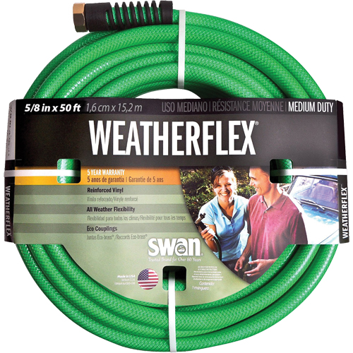 Weatherflex中型花园软管,乙烯,“dia 5/8。x 50 ' NJ404 | TENAQUIP