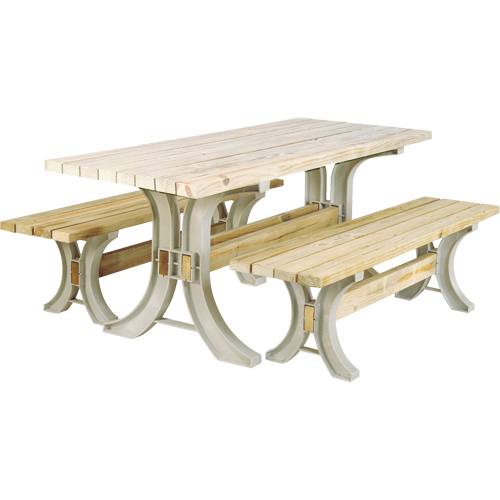 2 x4基本®野餐桌和凳子装备,8 ' L x 30”W,沙子NJ439 | TENAQUIP
