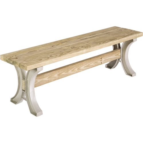基本®野餐桌子板凳,塑料,96 W x 17“L x 15 H,沙子NJ441 | TENAQUIP