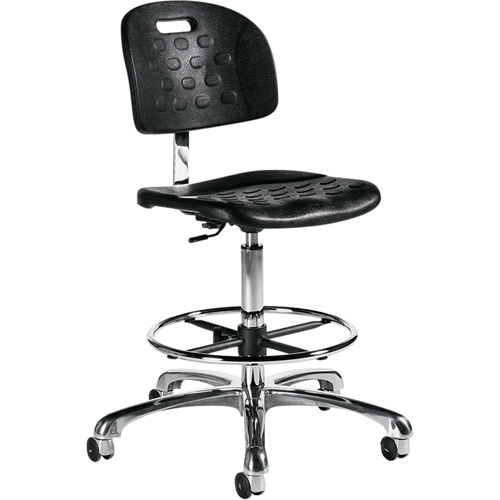 腰任务椅子凳子,防静电,可调,42”聚氨酯座椅,黑色OK046 | TENAQUIP