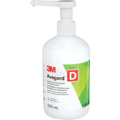 Avagard D即时手消毒,500毫升,泵瓶,61%酒精PG212 | TENAQUIP