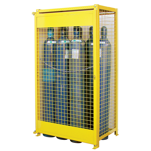 气瓶柜,10个汽缸容积,44”W x 30 D x 74 H,黄色SAF837 | TENAQUIP