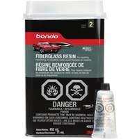 Bondo <一口>®< /一口>玻璃纤维树脂,由两部分组成,852毫升,瓶子,白色AF553 | TENAQUIP