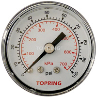 压力计,1 - 1/2”,0 - 100 psi,回山,模拟BT905 | TENAQUIP