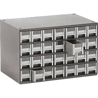模块化部分橱柜、钢铁、28个抽屉,17 x 2-2/16“x 10-9/16,灰色CA853 | TENAQUIP