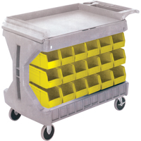 箴车与黄色垃圾箱,双面,36箱,45-5/18 dx 34-3/4“W×24 H CC832 | TENAQUIP