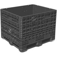 中型折叠式Bulkpak容器、48”L x 40 W x 34 H,黑色CF487 | TENAQUIP
