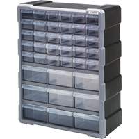 抽屉柜、塑料、39个抽屉,15 x 18-3/4“x 6-1/4,黑色CG064 | TENAQUIP