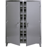 双转移存储柜、钢铁、8架子,72 W×24“H x 48 D,灰色FG829 | TENAQUIP