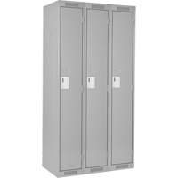 清洁线™储物柜,3,银行36 * 18 * 72”,钢铁、灰色、铆钉(组装)FJ153 | TENAQUIP