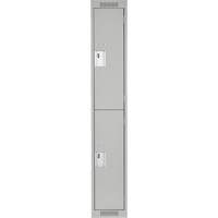 清洁线™储物柜,2层,12 * 18 * 72”,钢铁、灰色、铆钉(组装)FJ155 | TENAQUIP