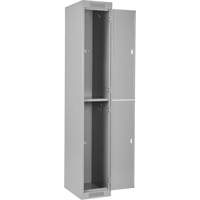 清洁线™储物柜,2层,12 * 18 * 72”,钢铁、灰色、铆钉(组装)FJ155 | TENAQUIP