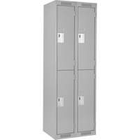 清洁线™储物柜,2层,2,银行24 * 18 * 72”,钢铁、灰色、铆钉(组装)FJ156 | TENAQUIP
