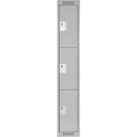 清洁线™储物柜,3层,12 * 18 * 72”,钢铁、灰色、铆钉(组装)FJ159 | TENAQUIP
