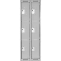 清洁线™储物柜,3层,2,银行24 * 18 * 72”,钢铁、灰色、铆钉(组装)FJ160 | TENAQUIP