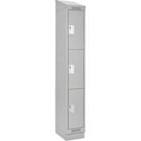 清洁线™储物柜,3层,12 * 18 * 82”,钢铁、灰色、铆钉(组装)FJ208 | TENAQUIP
