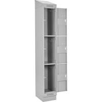 清洁线™储物柜,3层,12 * 18 * 82”,钢铁、灰色、铆钉(组装)FJ208 | TENAQUIP