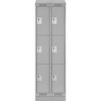 清洁线™储物柜,3层,2,银行24 * 18 * 82”,钢铁、灰色、铆钉(组装)FJ209 | TENAQUIP