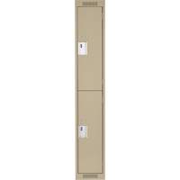 清洁线™储物柜,2层,12 * 18 * 72”,钢铁、米色、铆钉(组装)FJ264 | TENAQUIP