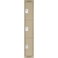 清洁线™储物柜,3层,12 * 18 * 72”,钢铁、米色、铆钉(组装)FJ268 | TENAQUIP