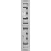 清洁线™储物柜,2层,12 * 18 * 72”,钢铁、灰色、铆钉(组装),穿孔FJ482 | TENAQUIP