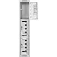 清洁线™储物柜,3层,12 * 18 * 72”,钢铁、灰色、铆钉(组装),穿孔FJ486 | TENAQUIP