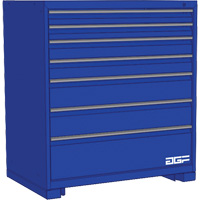 模块化的抽屉柜,7抽屉,60 D x 40“W x 28 H,蓝色FM153 | TENAQUIP