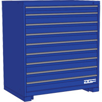 模块化的抽屉柜,9抽屉,24 D x 40“W x 28 H,蓝色FM189 | TENAQUIP