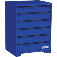模块化的抽屉柜,6抽屉,30 D x 40“W×24 H,蓝色FM225 | TENAQUIP