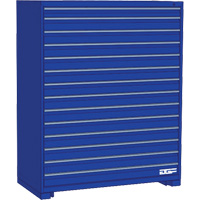 模块化的抽屉柜,14个抽屉,24 D x 60“W×24 H,蓝色FM343 | TENAQUIP