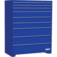 模块化的抽屉柜,9抽屉,48 D x 60“W×24 H,蓝色FM421 | TENAQUIP