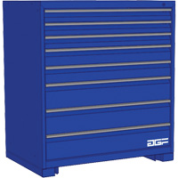 模块化的抽屉柜,8个抽屉,36 D x 40“W×24 H,蓝色FM051 | TENAQUIP