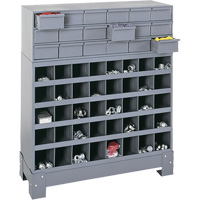 模块化的一小部分存储单元、钢铁、18个抽屉,33-3/4 x 40-1/2“x 12-1/4、灰色FN374 | TENAQUIP