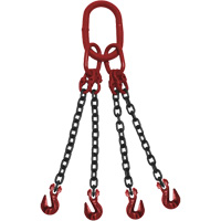 吊链,80级链,四条腿,长方形的&抓住钩子,3/4“x 10 LV961 | TENAQUIP