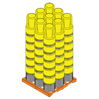 可嵌套聚乙烯鼓,14我们加(11.7 imp.加仑),开顶,黄色MO769 | TENAQUIP