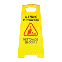“清洁过程中/ Nettoyage en课程”安全标志,双语和象形图NC546 | TENAQUIP
