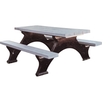 再生塑料野餐桌、8 L x 62 - 1/4”W,灰色ND424 | TENAQUIP