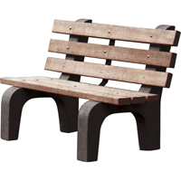 公园的长椅、再生塑料、48 L x 25 W x 31”H,布朗ND453 | TENAQUIP