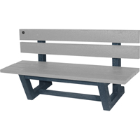 户外公园的长凳上,再生塑料,60 W x 17“L x 17 H,灰色NJ024 | TENAQUIP