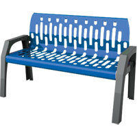 流长椅、钢铁、48”L x 25 W x 34 H,蓝色NJ198 | TENAQUIP